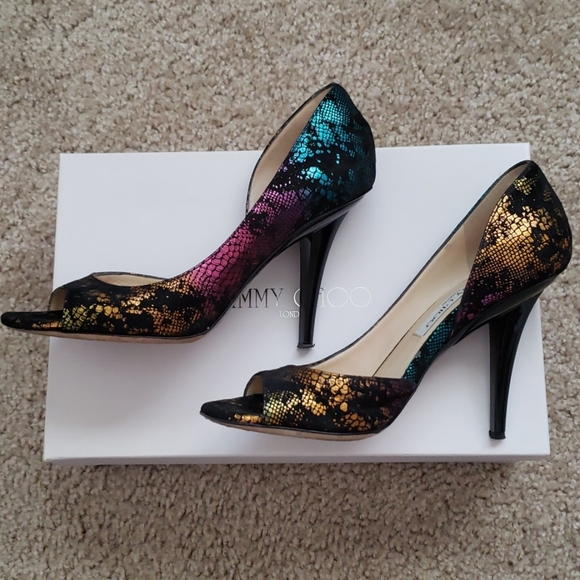 Jimmy Choo RARE Rainbow suede heels sz 6/36 - Picture 4 of 11